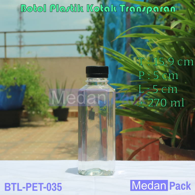 Botol Plastik Kotak Polos AO 270 ml