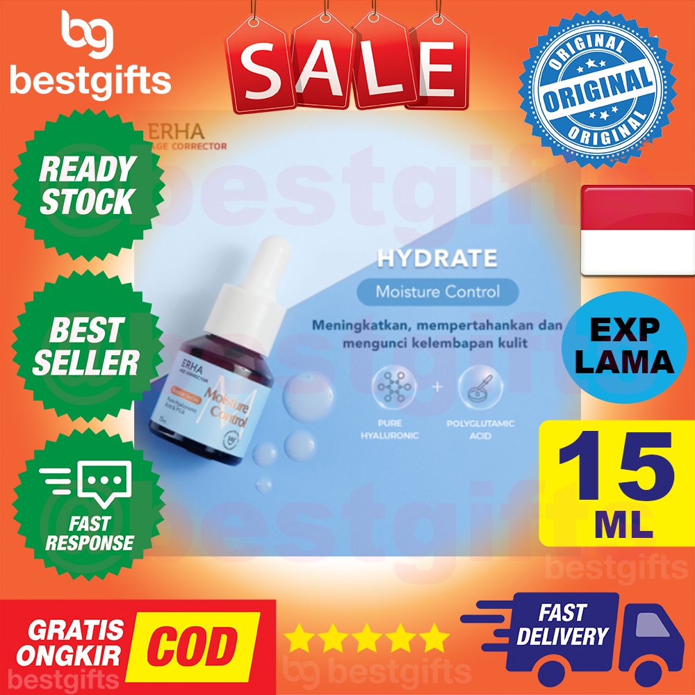 ERHA AGE CORRECTOR MOISTURE CONTROL PURE HYALURONIC ACID &amp; PGA BOOSTER SERIES ANTI PENUAAN DINI 15 ML