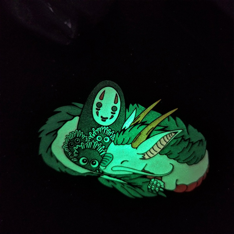 Cartoon Anime Brooch Spirited Away White Dragon Enamel Pin Cute Little Coal Jersey Collar Pin Clothing Decoration