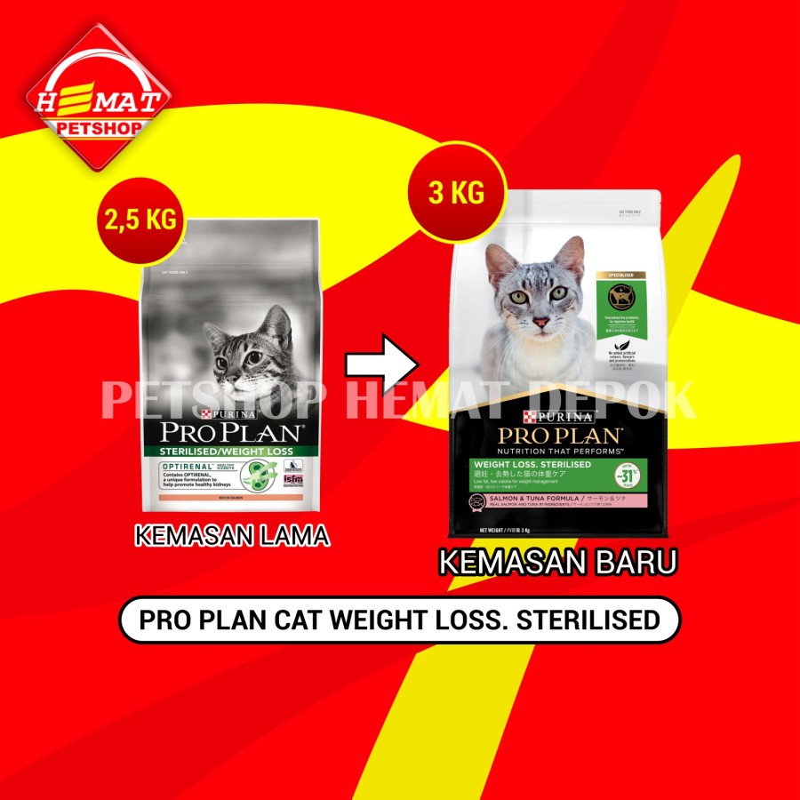 ProPlan Makanan Kucing Kebiri Obesitas Pro Plan Sterilised Salmon 3 KG