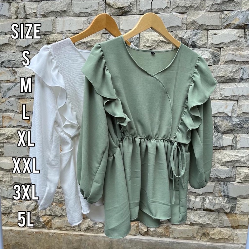 Talitha Blouse - Size S M L XL XXL XXXL 5L - Blouse Jumbo Blouse Crinkle