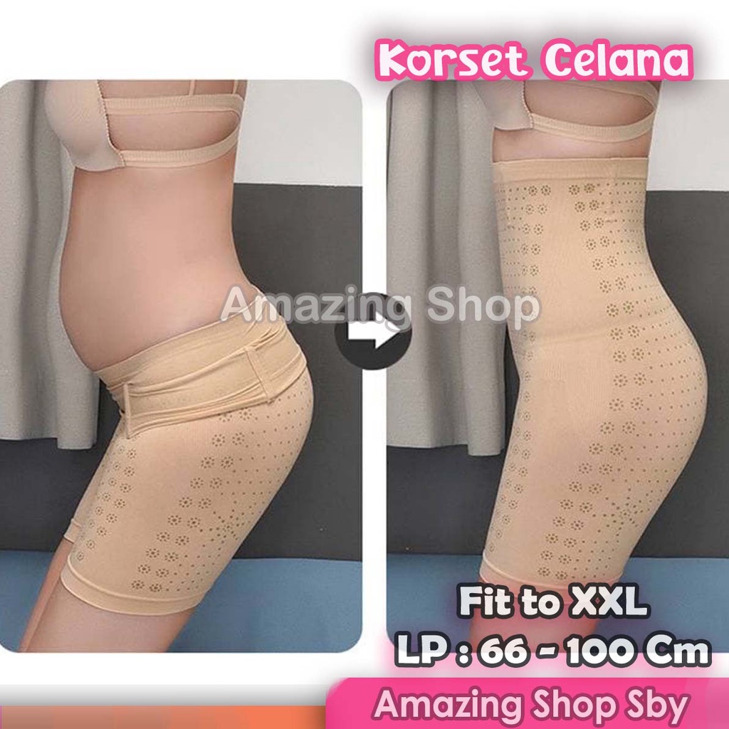 Korset Celana Pelangsing Perut Wanita Penyangga Korset Corset Pengecil Perut dan Paha Murah Amazing Shop SBY