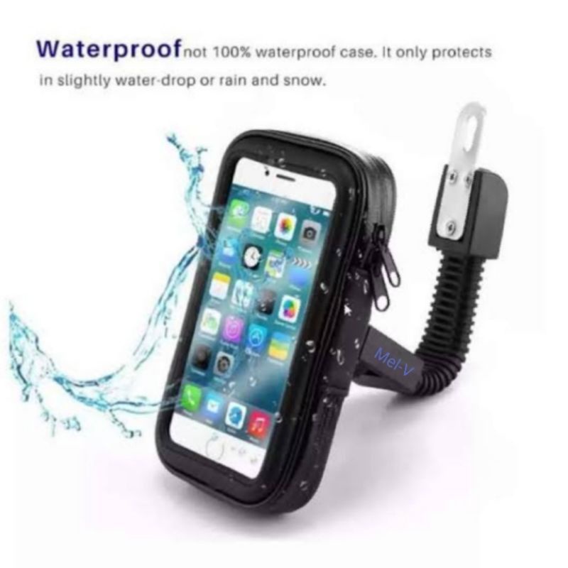 Holder Hp Motor Sepeda waterproof Anti air / Flezibel holder Share: Waterproof Holder Motor  / SPION Ukuran Hp Sampai 6.3 Inch Gojek Grab NEW