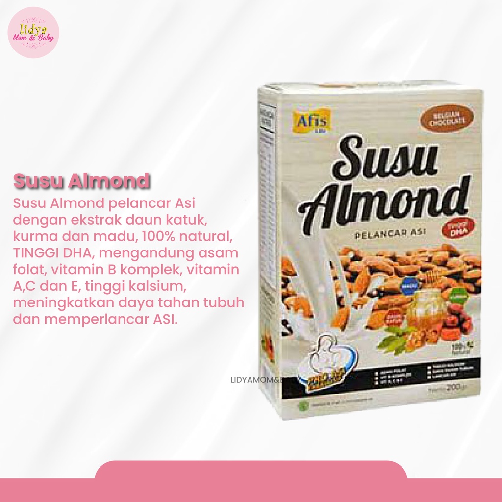 Afis Life Susu Almond Pelancar Asi Untuk Ibu Menyusui 200gr Original BPOM By Lidyamomnbaby