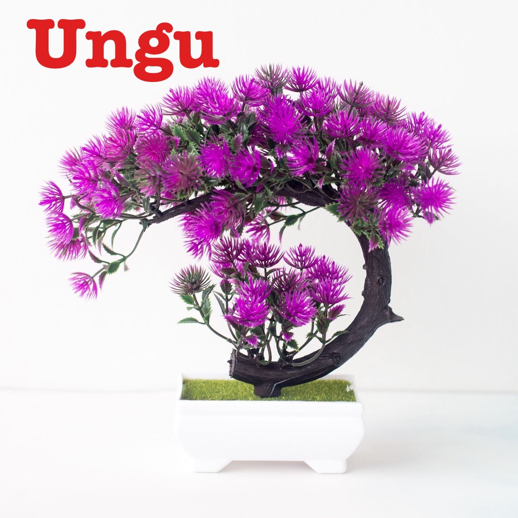 BOS235 Bunga Plastik / Pajangan Bunga Artifisial-Ungu