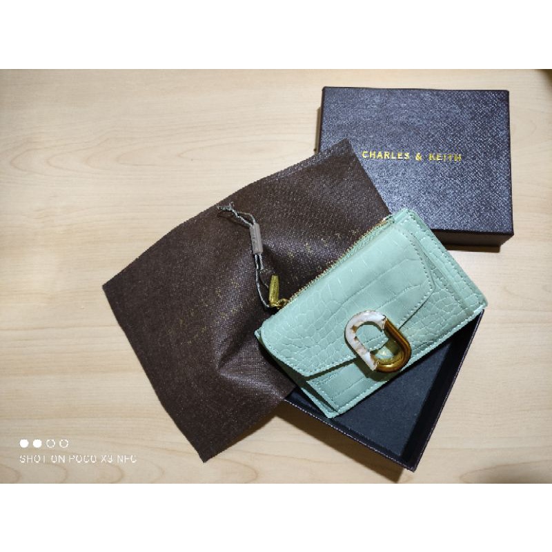 CK Croc-Stone-Embellished Card Holder Murah