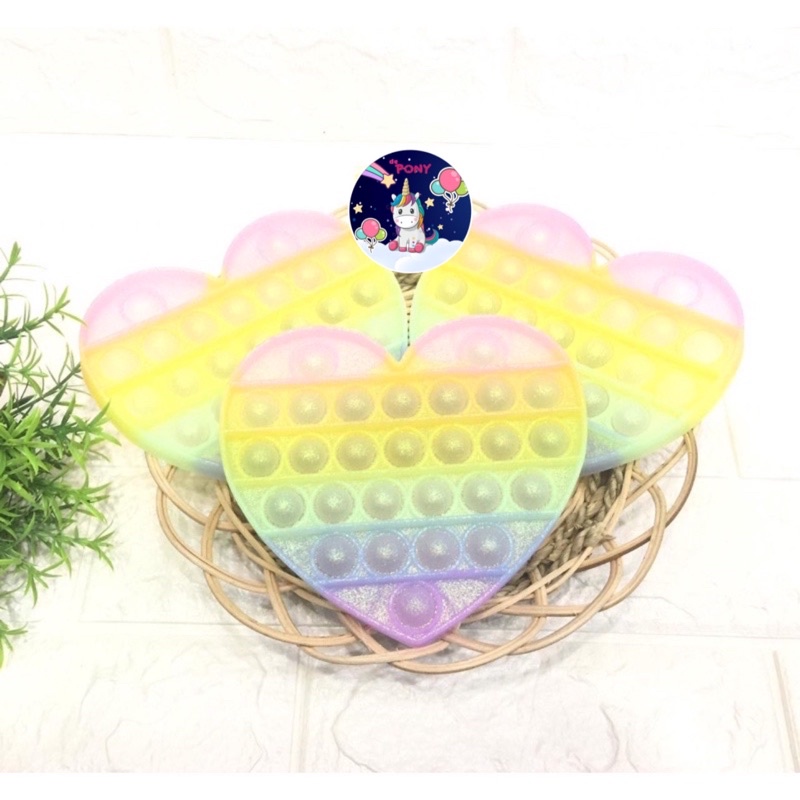 POP IT GLITER/POP IT GID/pop it viral/fidget/tiktok/mainan kekinian-Love Giltter