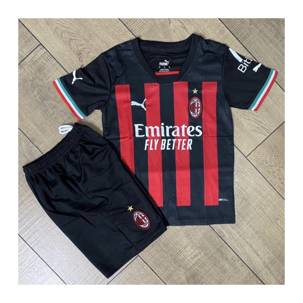 Kaos sepak bola anak jersey football klub baju setelan seragam olahraga futsal pakaian milan polos