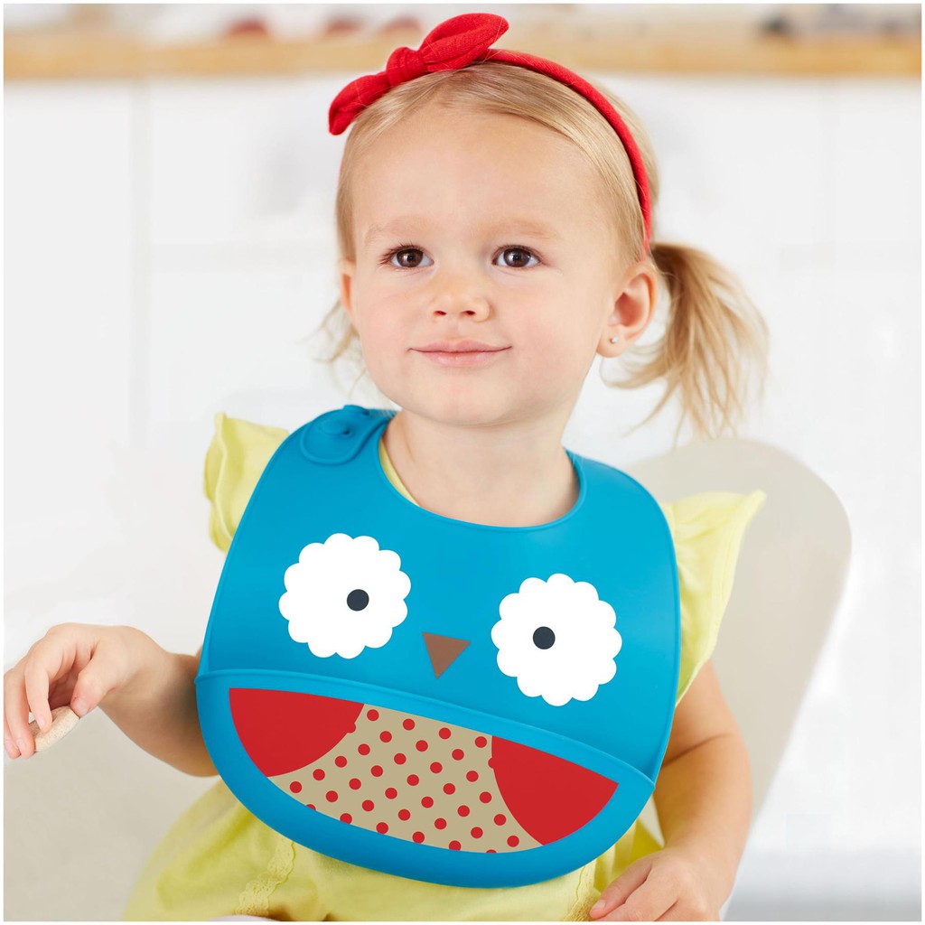 SKIP HOP ZOO SILICONE FOLD &amp; GO BIB