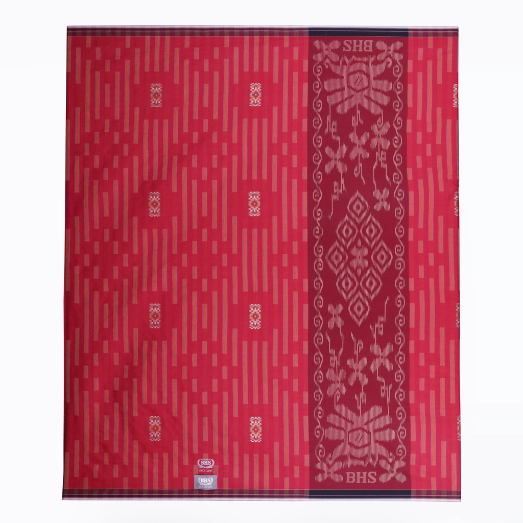 Sarung BHS Excellent Silver Motif SSU Merah Orange / BHS SSU / BHS MURAH