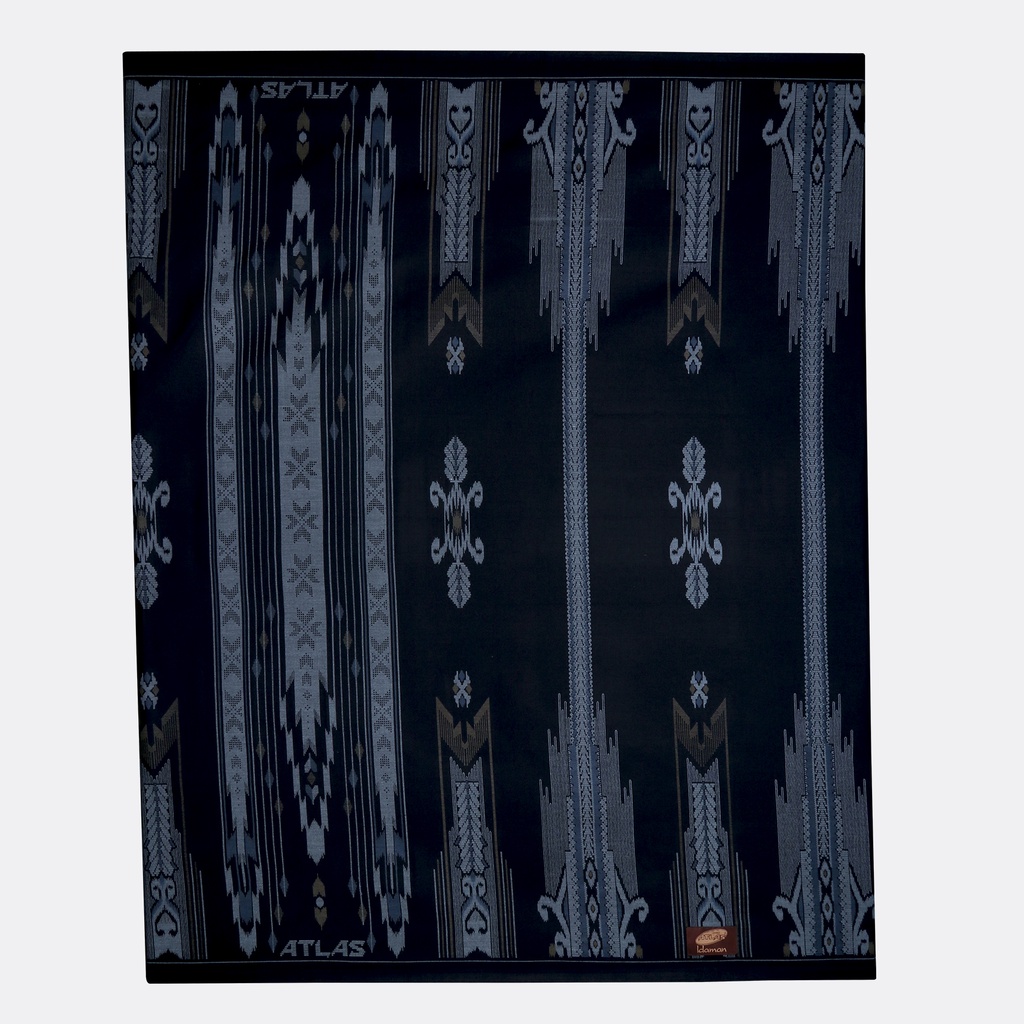 PR68NB Sarung ATLAS Idaman 555 Kembang Motif BHS SGF Hitam Biru