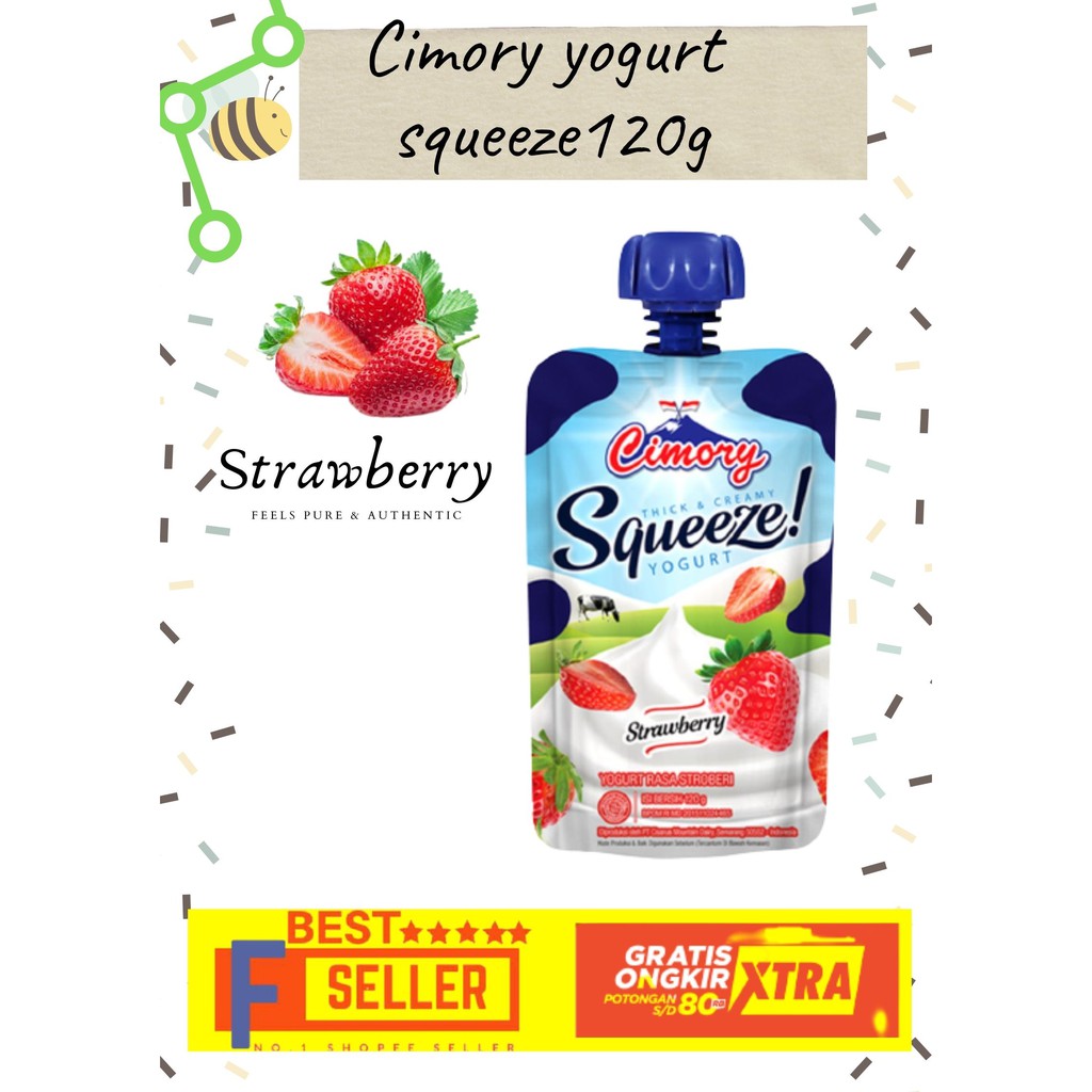 

palket-6pcs-/Susu Cimori/ Susu Yogurt /Susu Cimory/ Squeeze Yogurt 120 Gram/ Cimori Squese Strawberr