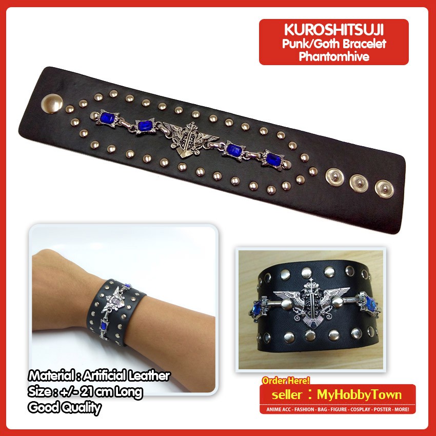 Gelang Anime Punk Gothic Kuroshitsuji Black Butler : Phantomhive