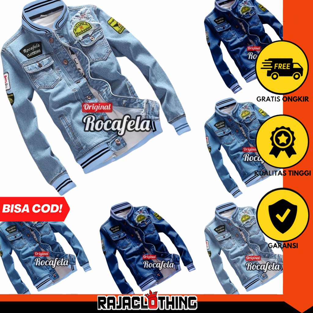 RCL - Jaket Jeans Bomber Terbaru / Jaket Jeans Bomber 03 Premium / Jaket Original Rocafela / JJZN001