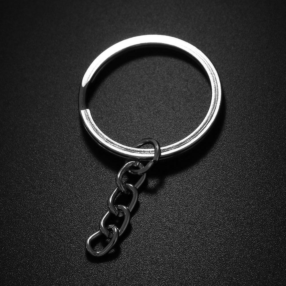 R-flower 25mm Keyring Metal Polished Silver Split Ring Kunci Fob