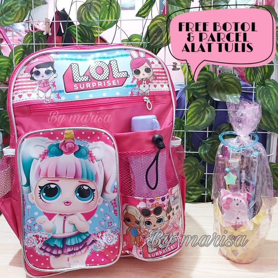 OBRAL DISKON PROMO Tas Anak Sekolah TK SD Gambar LOL Pink Ungu Tas Anak Kecil Perempuan