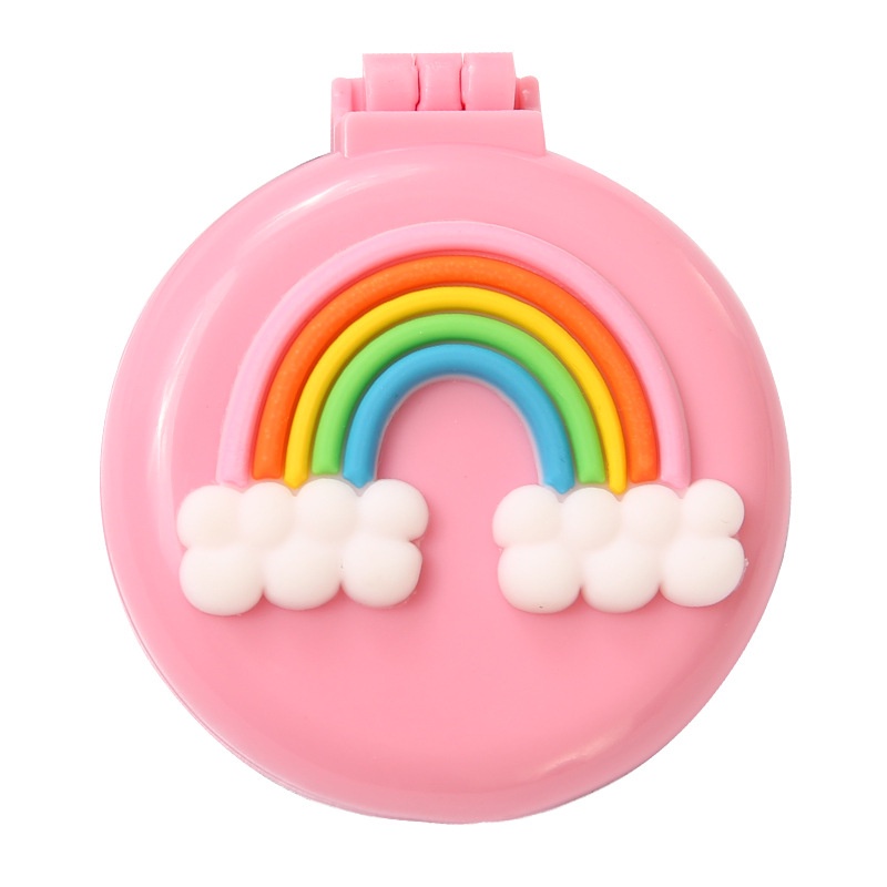 Colorful Fruit Food Animal Pattern Cute Fold Plastic Hair Care Massage Airbag Comb with Mirror Hair Styling Tool