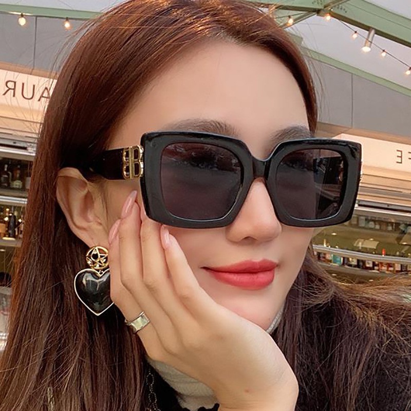 2021 new European and American fashion ins cat eye square big frame sunglasses