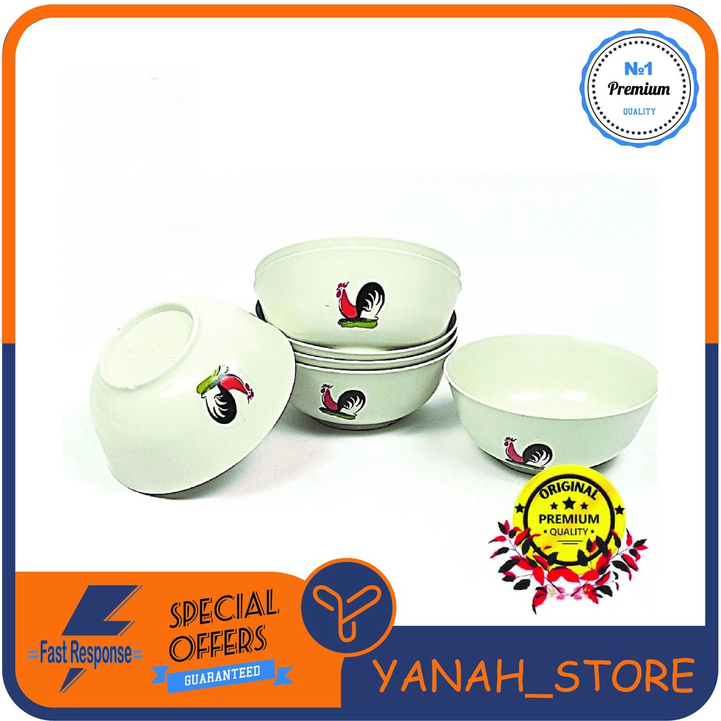 Mangkok Ayam Jago/Mangkok Mie, 6,5'' isi 1 lusin/12 pcs - yanah_store78