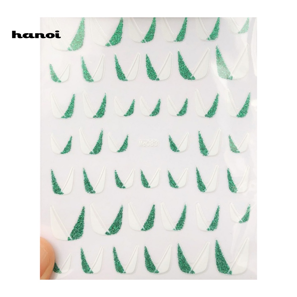 Han_stiker Kuku Motif Geometri / Bintang Untuk Nail Art / Manicure