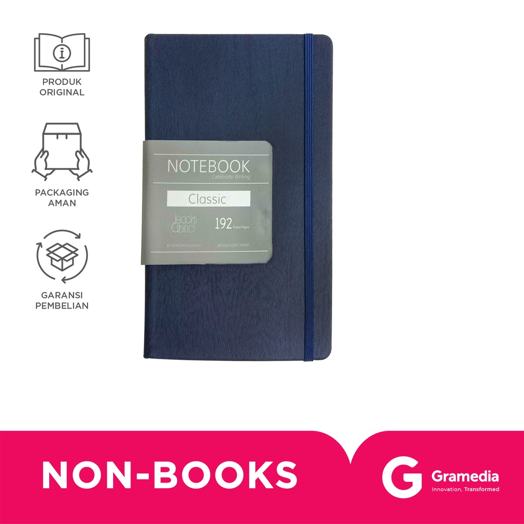 

Books&Bind Nb Classical Hc A5-Slim Woodgrain Navy