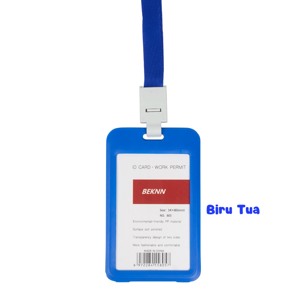 

Name Tag Flashee PP Biru Tua ID Card Holder PP Lanyard PP Gantungan Kartu Nama Panitia 2 Sisi