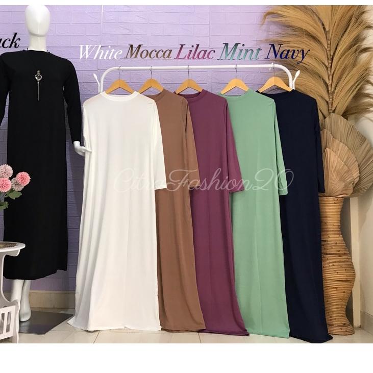 GAMIS MANSET LENGAN PANJANG | GAMIS MANSET DALAMAN JERSEY PREMIUM