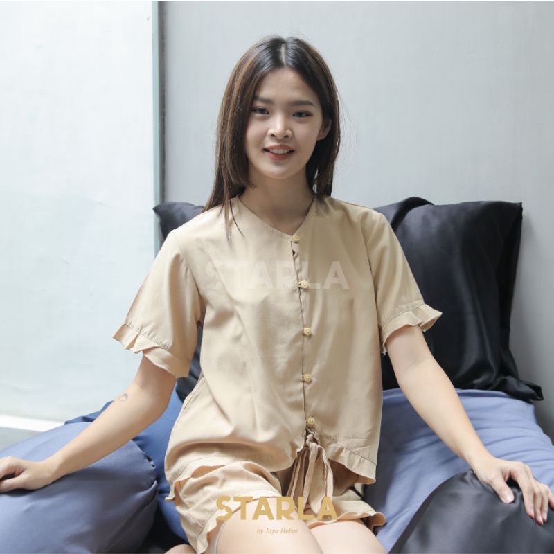 GROSIR BAJU TIDUR WANITA PIYAMA WANITA DEWASA LENGAN PENDEK PAJAMAS MURAH PIYAMA MURAH SIENA STARLA