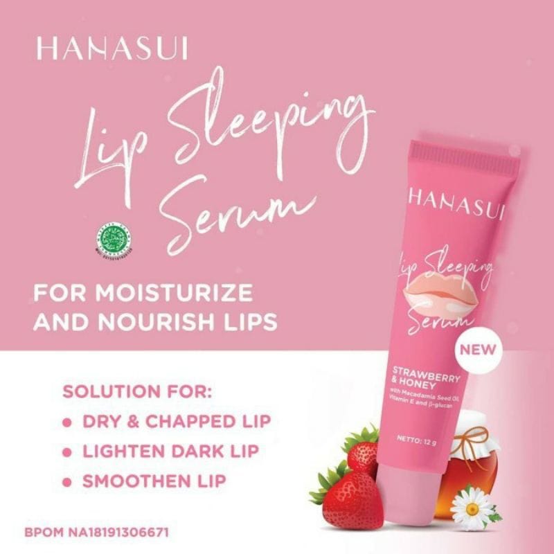 HANASUI Lip Sleeping Serum | Mask Bibir Strawberry