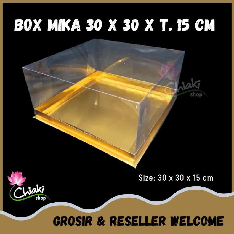 

Box Mika Gold Uk 30 X 30 X T. 15 Cm Cake Pudding Tart Dus Emas Karton Tebal Chiaki