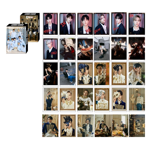 30pcs / Kotak Kartu Foto Lomo Desain EXO ASTRO SEVENTEEN Album TXT Straykids ATEEZ AESPA LOONA