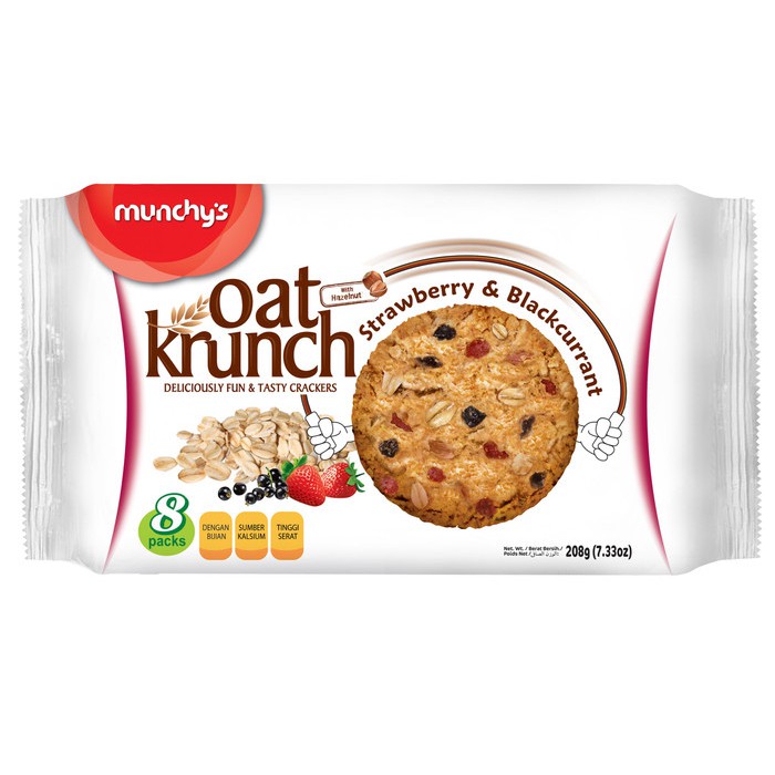 

MUNCHY'S OAT KRUNCH BISKUIT STRAWBERRY & BLACKCURRANT 208G