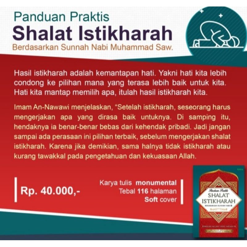 ORI buku teks panduan praktis sholat istikharah berdasarkan Sunnah nabi Muhammad Saw penerbit keira