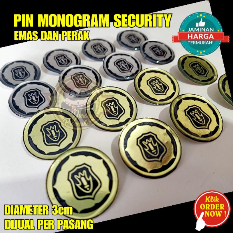 PIN MONOGRAM SECURITY SATPAM 3CM