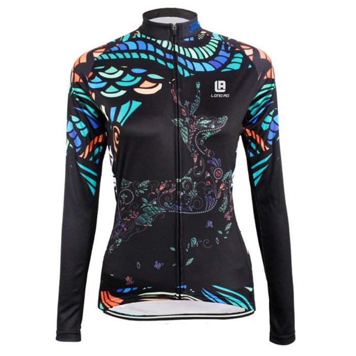 Baju Jersey Sepeda Lengan Panjang Wanita Roadbike MTB / LA01 Black BEST SELLER