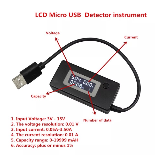 USB Tester Volt meter Ampere meter Doctor Charger Usb multimeter