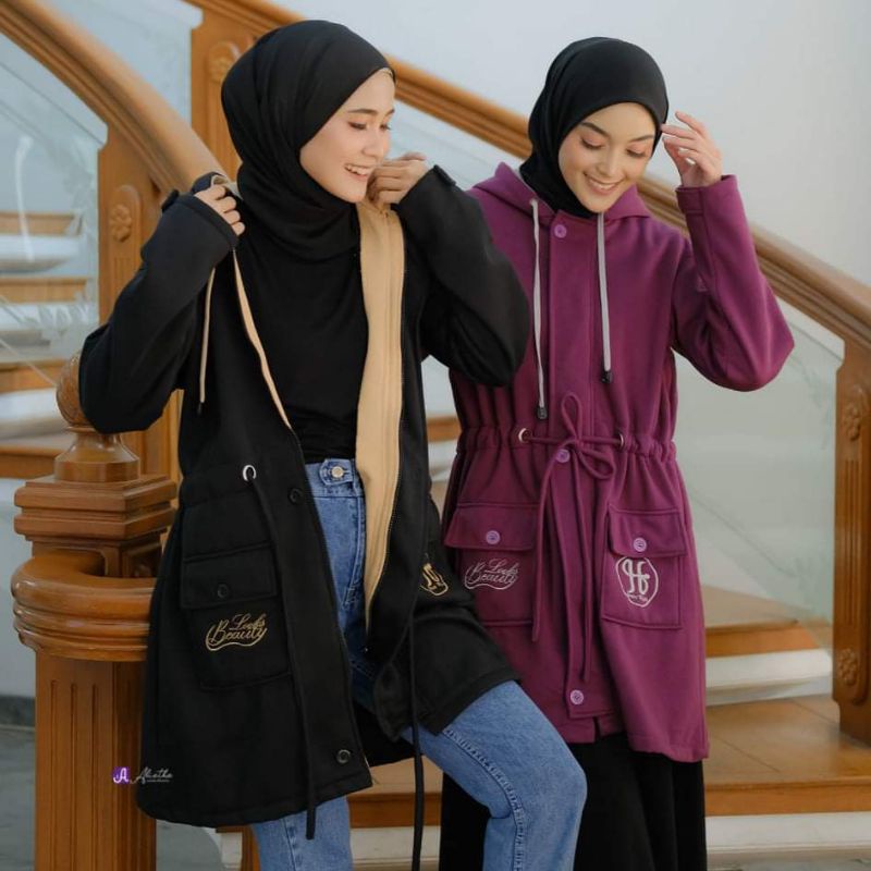 OUTER HIJAB MUSLIMAH TERBARU ORI ALIETHA JAKET HODIE WANITA MODERN MASAKINI