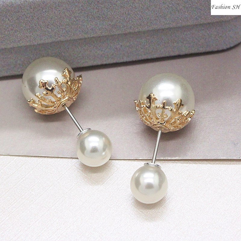 Pin Bros Mutiara Panjang Kepala Ganda Warna solid Untuk Syal M30048-C1