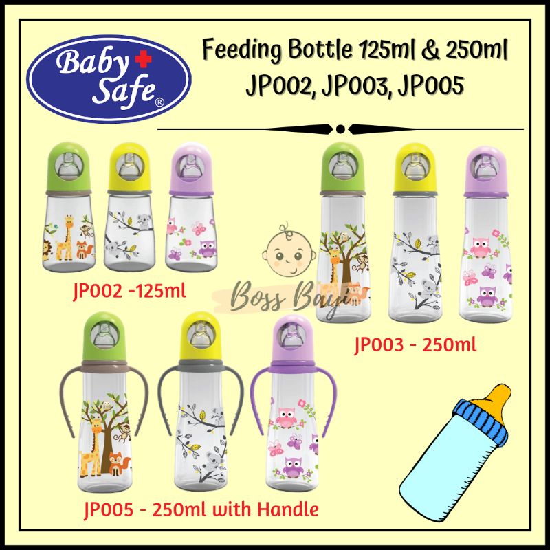 BABY SAFE Feeding Bottle Botol Susu Bayi Anak 125ml dan 250ml JP002 JP003 JP005