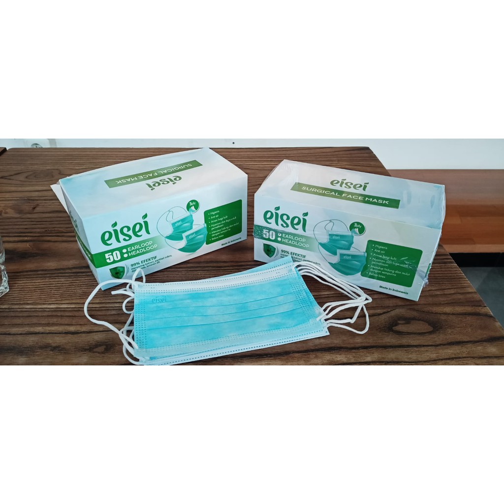 Masker Medis EISEI - 3 Ply Surgical Mask (Earloop) TERMURAH