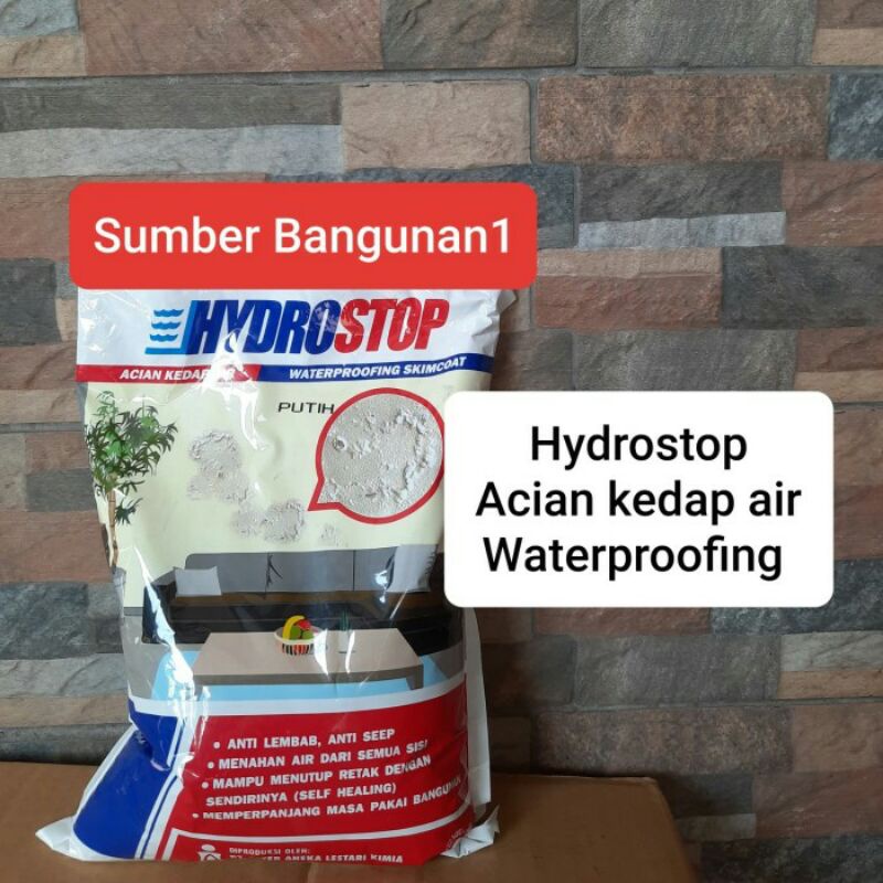 Hydrostop acian kedap air putih waterproofing skimcoat semen acian