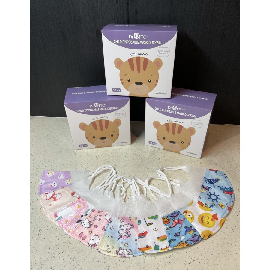 Masker Duckbill Anak Kids Dr ITC isi 50pcs Motif