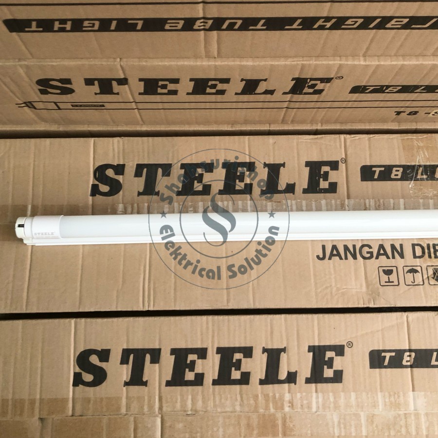 LAMPU TL LED T8 KOMPLIT + KAP MURAH 18W 18 W WATT PUTIH 120 CM STEELE