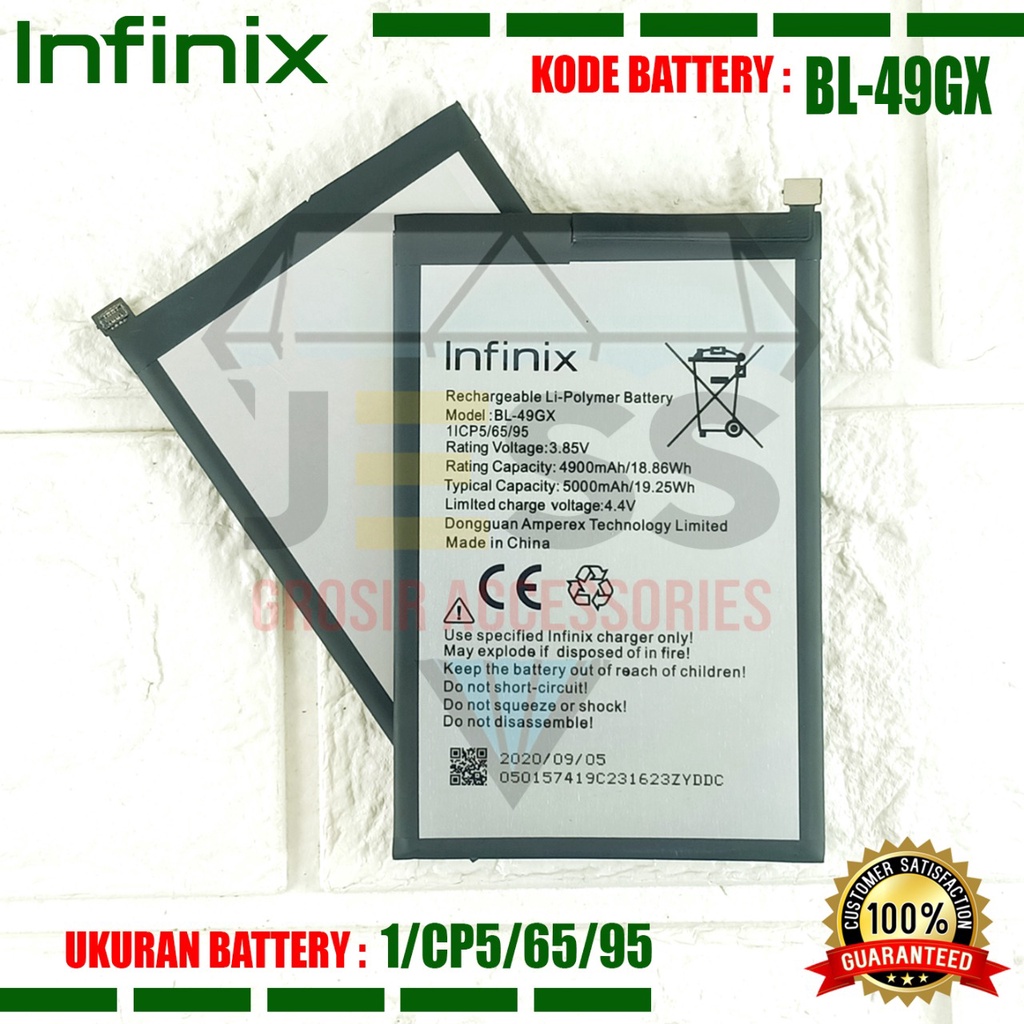 Baterai Battery Original Infinix Hot 11S - X6812 - X6812B Kode Batre BL-49GX BL49GX