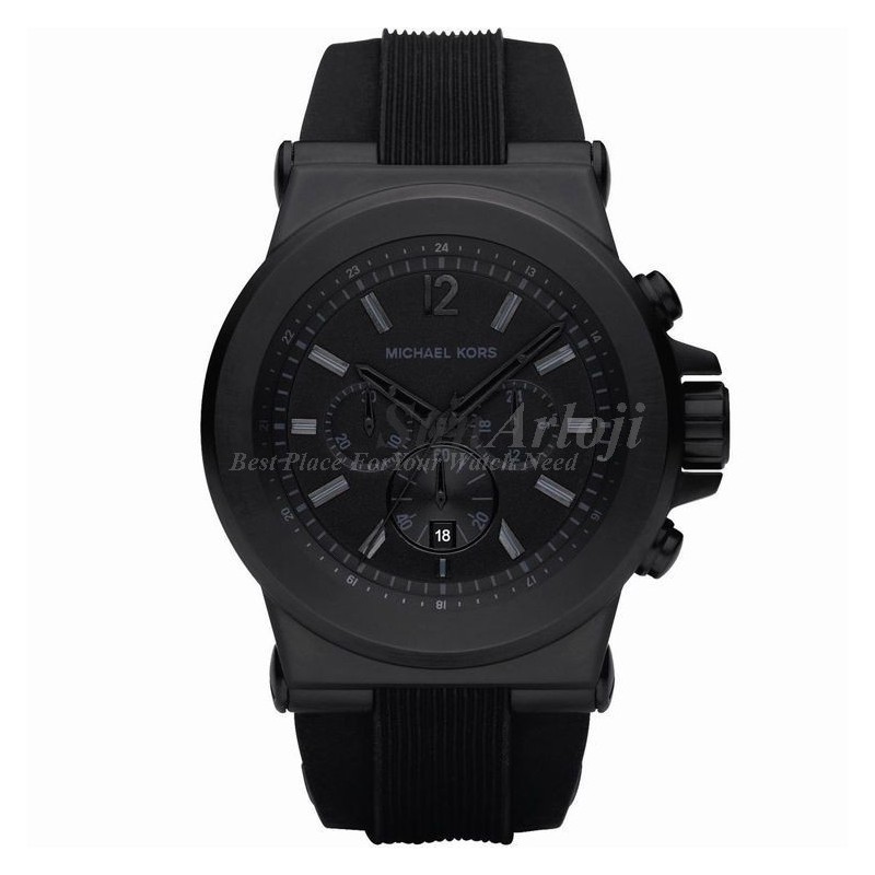 Unik MICHAEL KORS Dylan Black Silicone Strap Men's MK8152 Murah