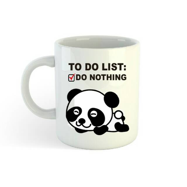 Mug Gelas Sablon Panda To Do List Wisuda Souvenir Hadiah Hampers Gift