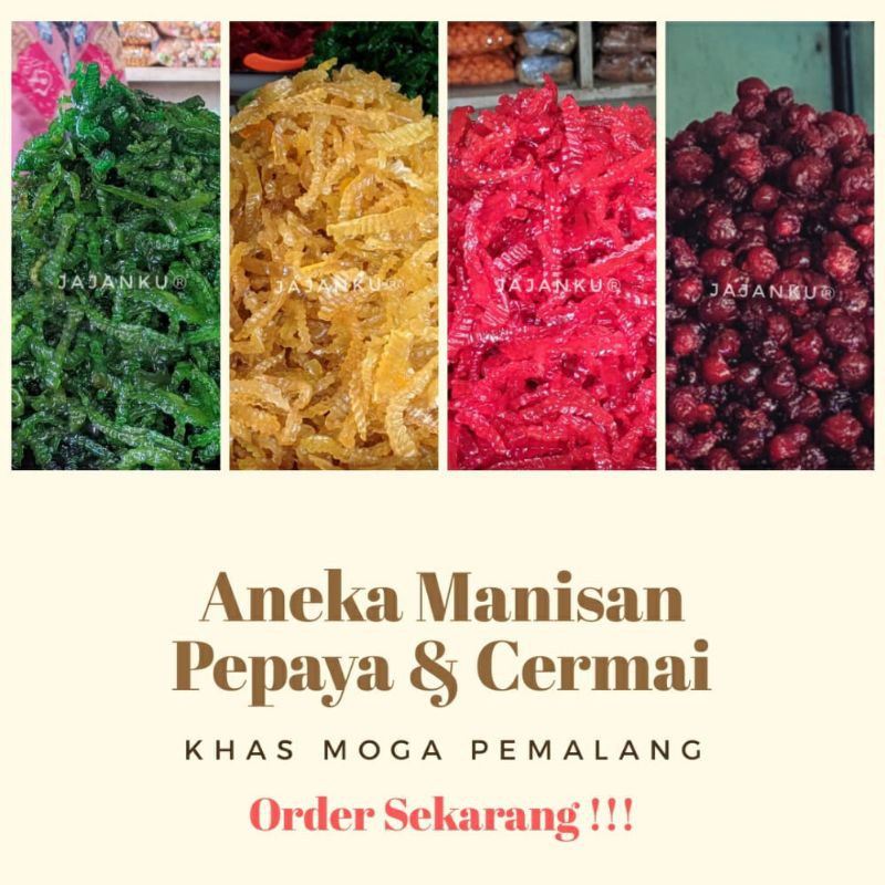 

LEBIH HEMAT!!! Manisan Pepaya 250gr dan Manisan Cermai 250gr