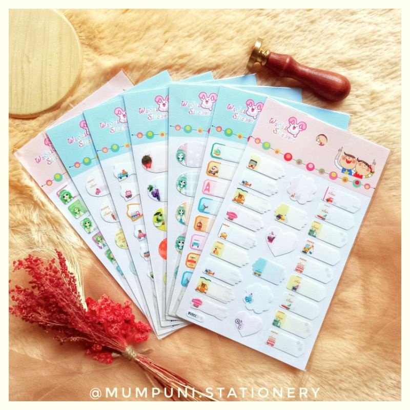 

WASHI STICKER / STICKER LABEL /STIKER NAME TAG