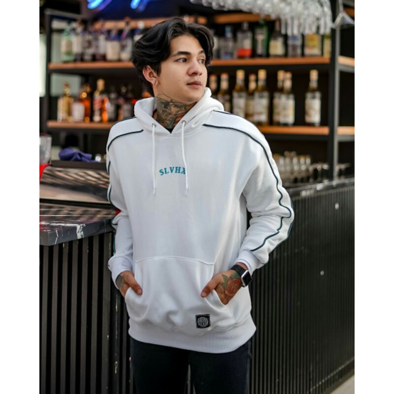 Sweater Hoodie Salviohexia Jaket Simple Putih