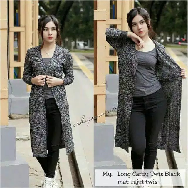 LONG CARDIGAN RAJUT TWIST Longcardy knit Wanita